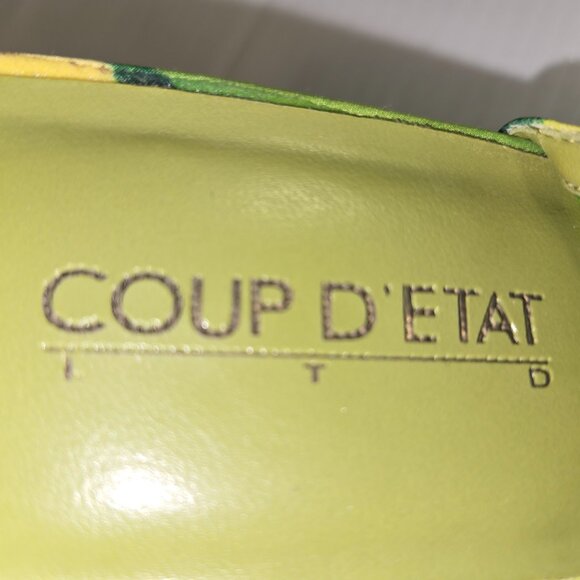 Coup D'Etat LTD Zany Women's Green Striped Block Heels Slingback Pumps Size 9.5 - Picture 10 of 10